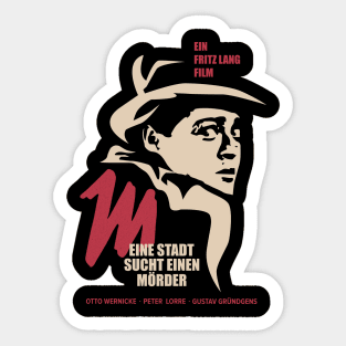 Noir Elegance: M - A City Searches for a Murderer - Peter Lorre Tribute Design Sticker